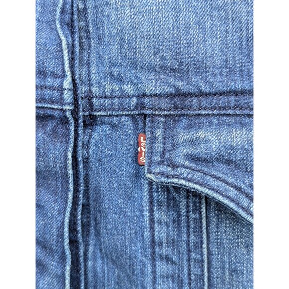 Levis Hybrid Denim Trucker Jacket Womens LG Snap Button Up Bomber Western Blue - Picture 6 of 16